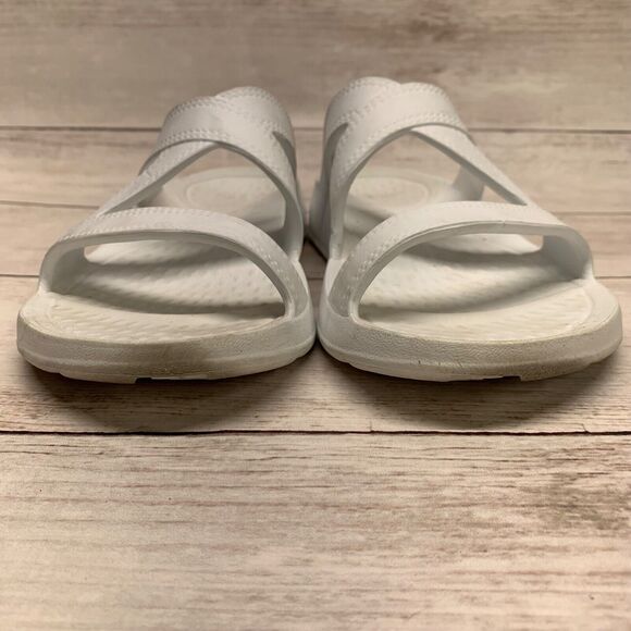 TELIC Women's US 8 White Strappy Lightweight Recovery Slip On Slide Sandals - Picture 8 of 11